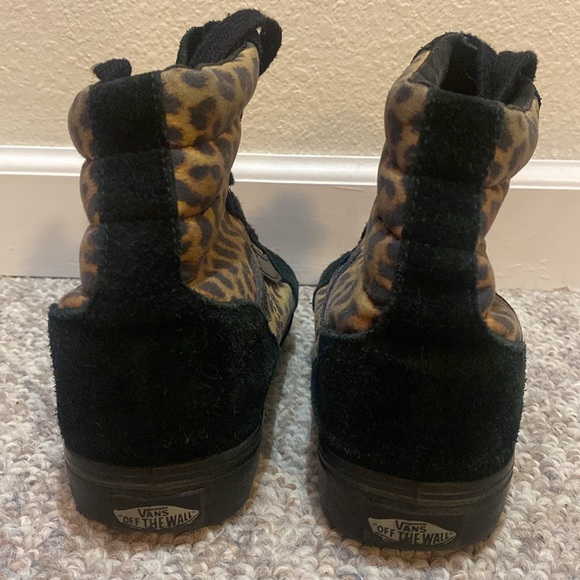 Leopard Print Wedge Vans Sneakers women’s size 7 - Picture 3 of 7